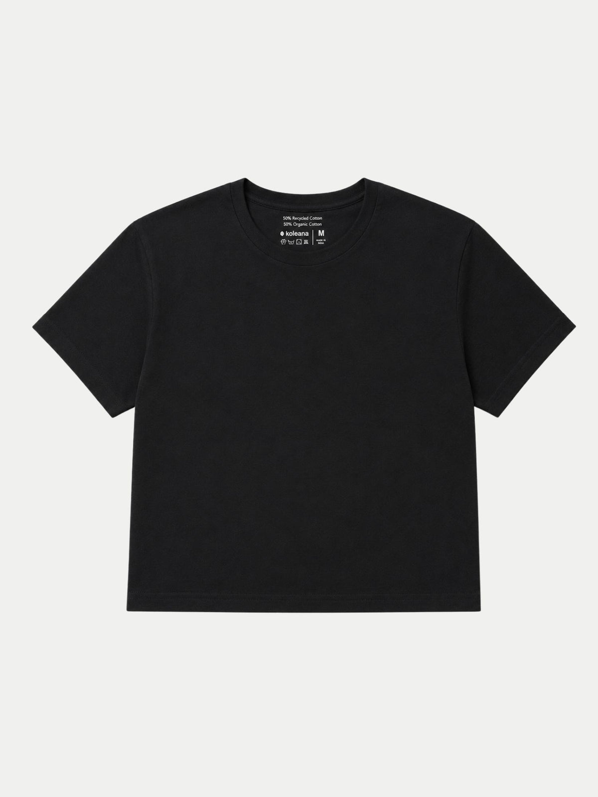 black short-sleeve crewneck t-shirt