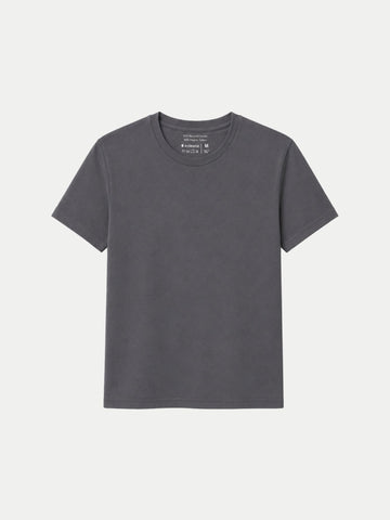 A dark gray short-sleeve crewneck t-shirt