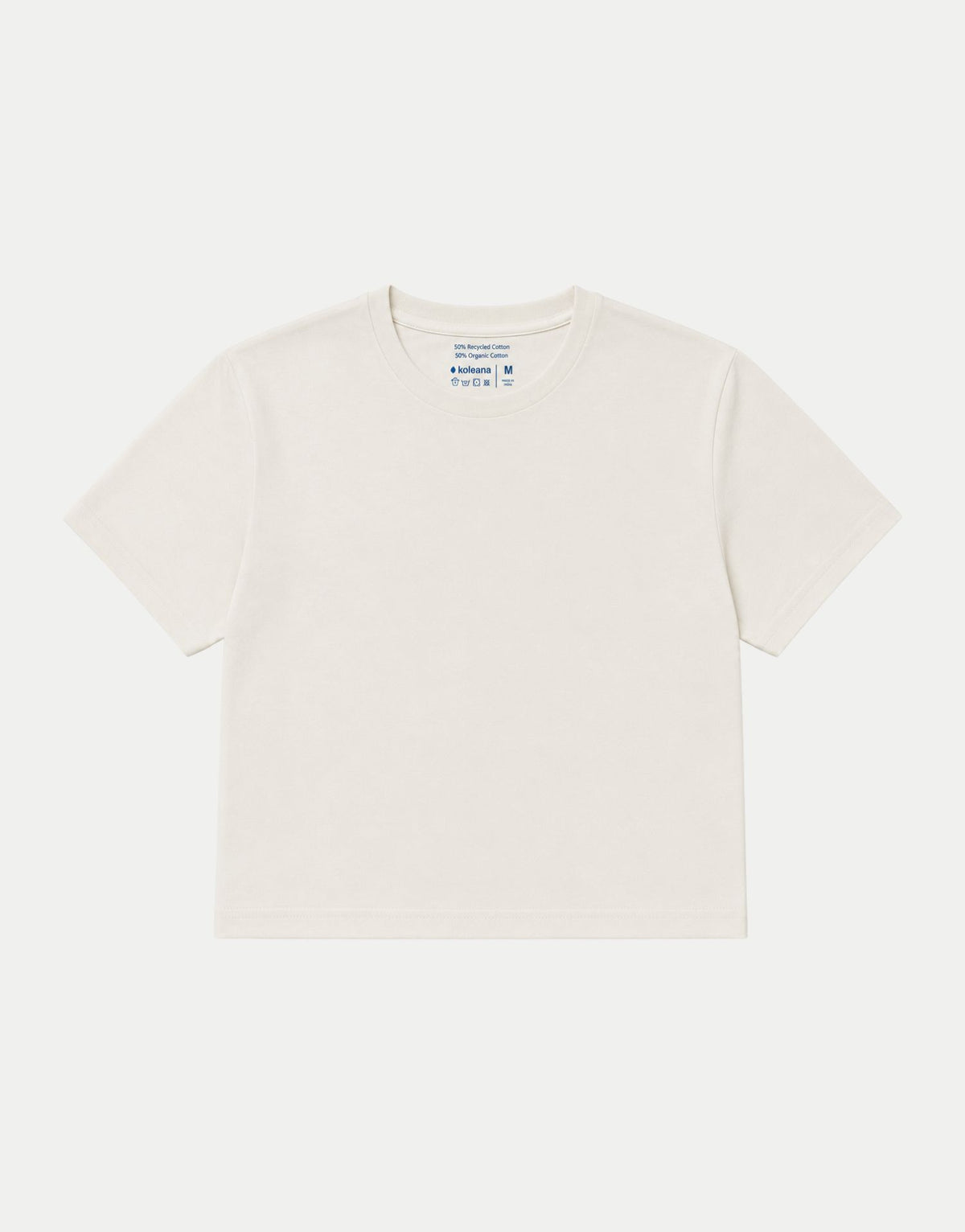 A short-sleeve crewneck t-shirt in white