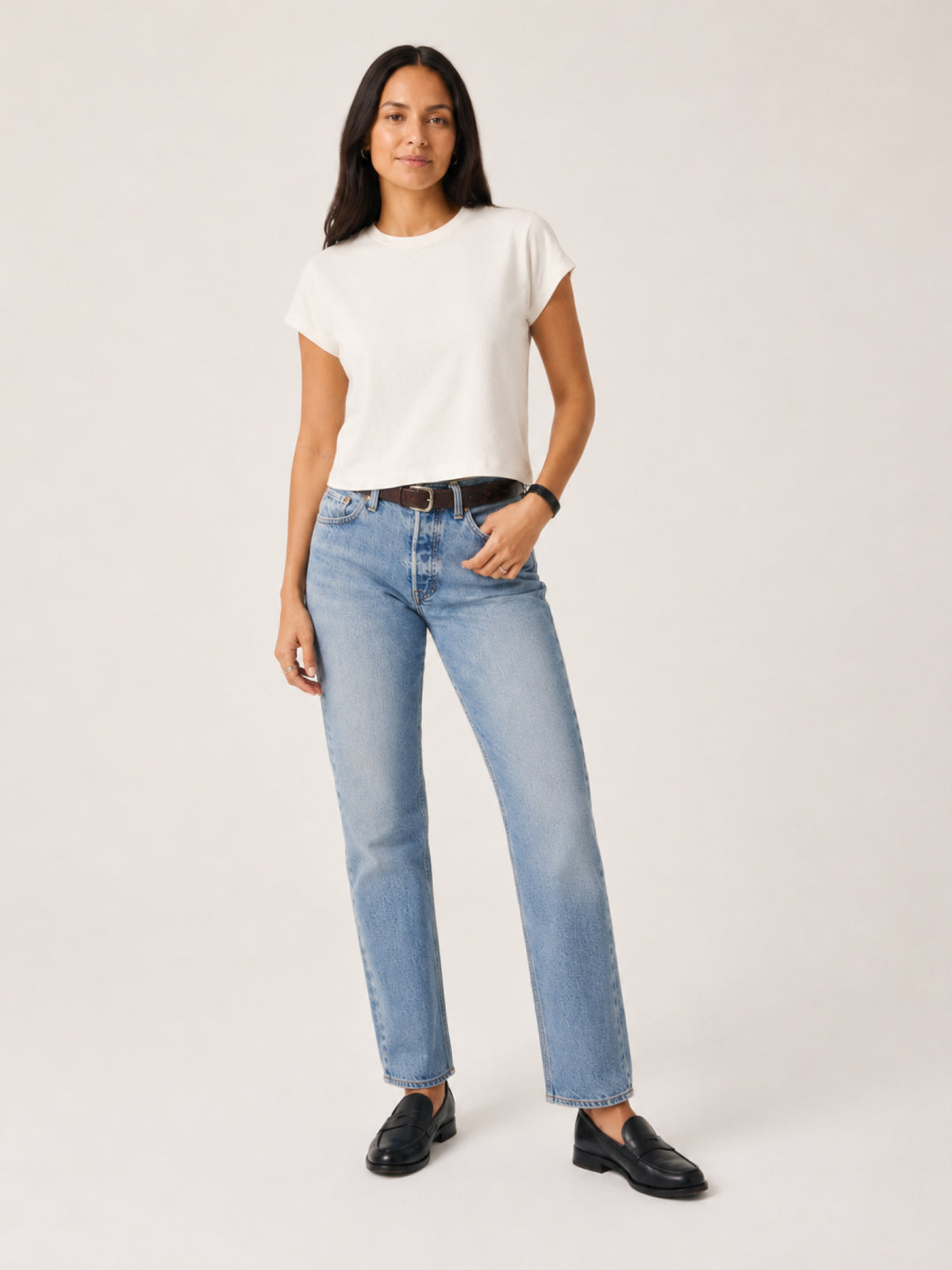a white short-sleeve t-shirt