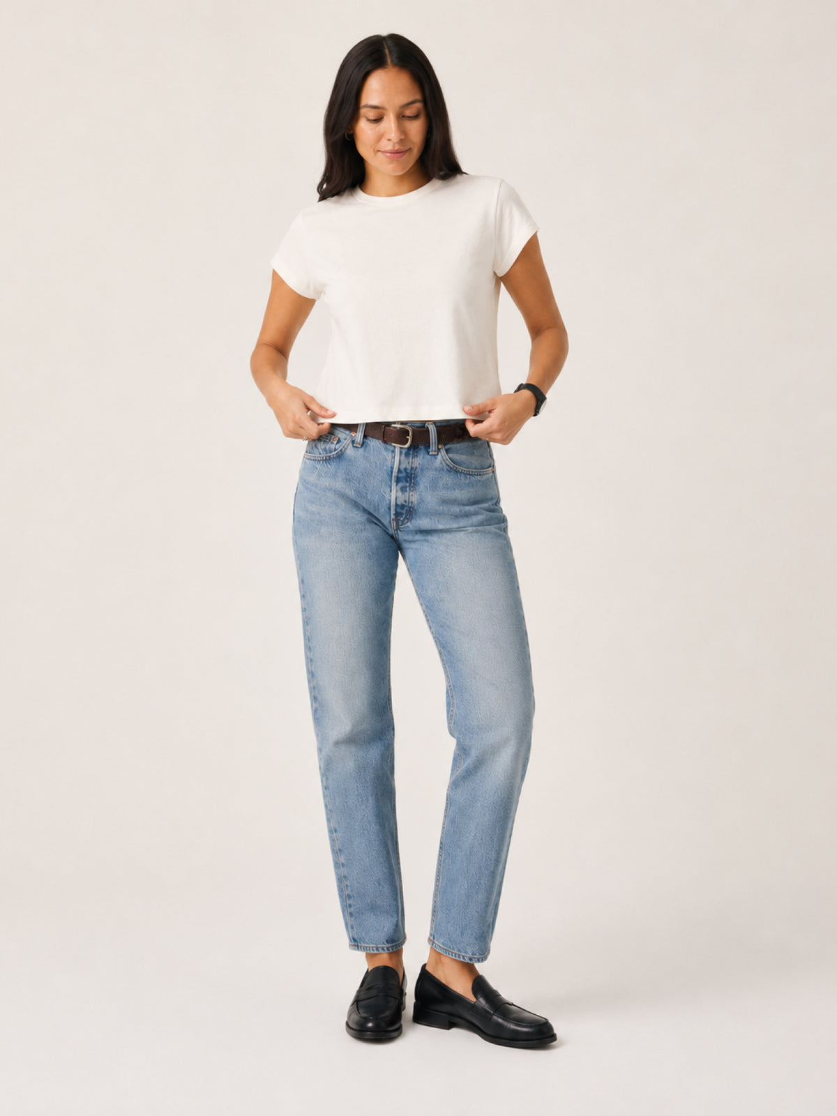 a white t-shirt