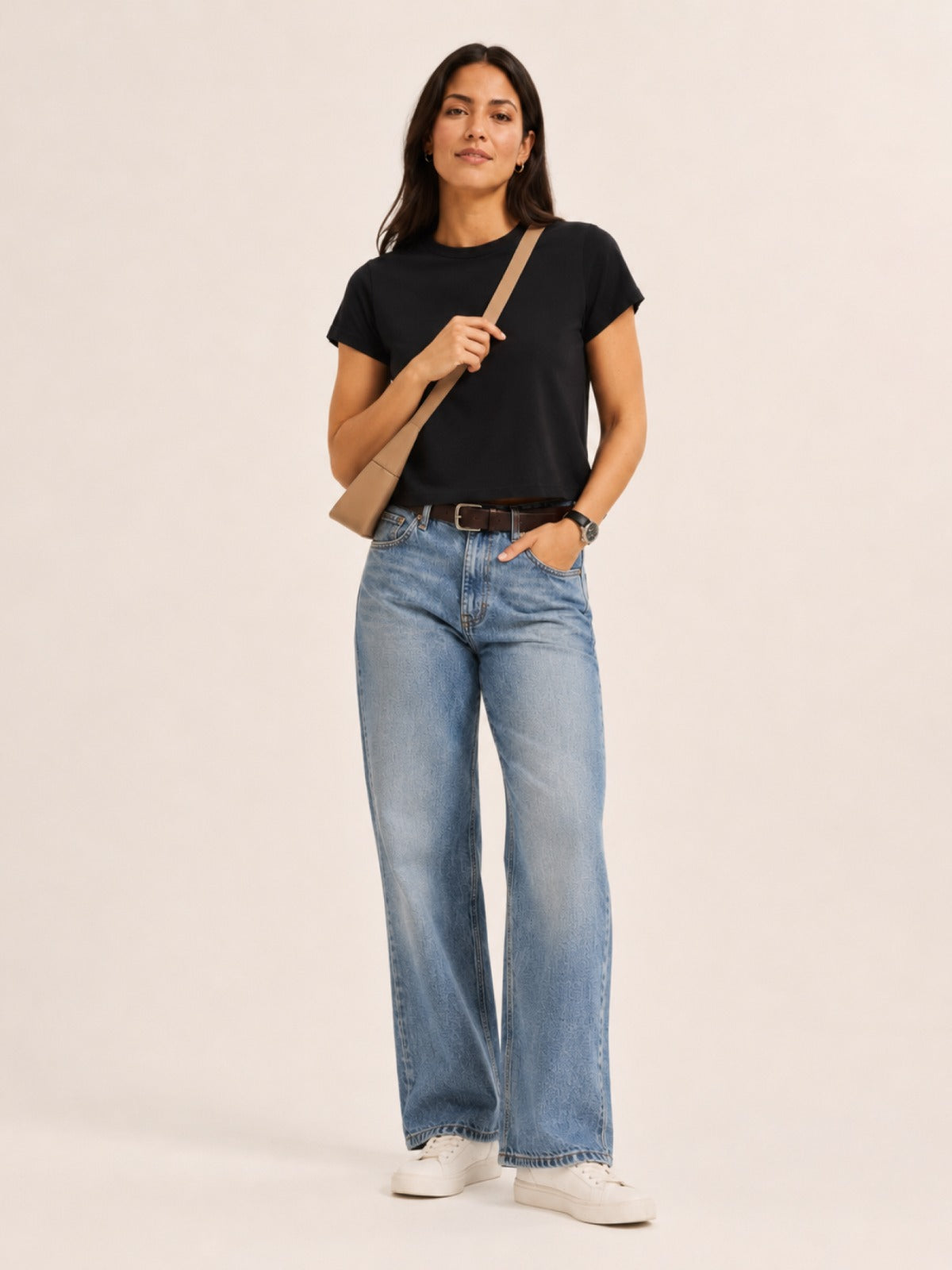 a black short-sleeve t-shirt